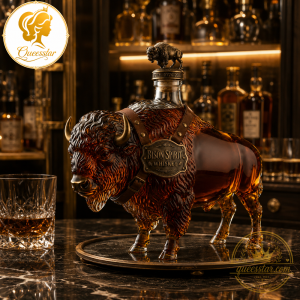 Bison Spirit Buffalo Whiskey Decanter Bottle