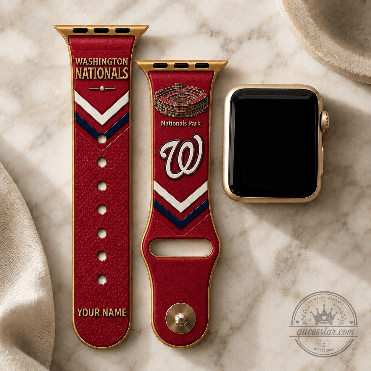 Washington Nationals Baseball Team Apple Watch Band Custom Name Gift