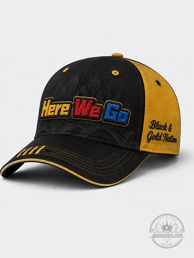 Pittsburgh Steelers Here We Go Black and Gold Nation Baseball Cap Hat