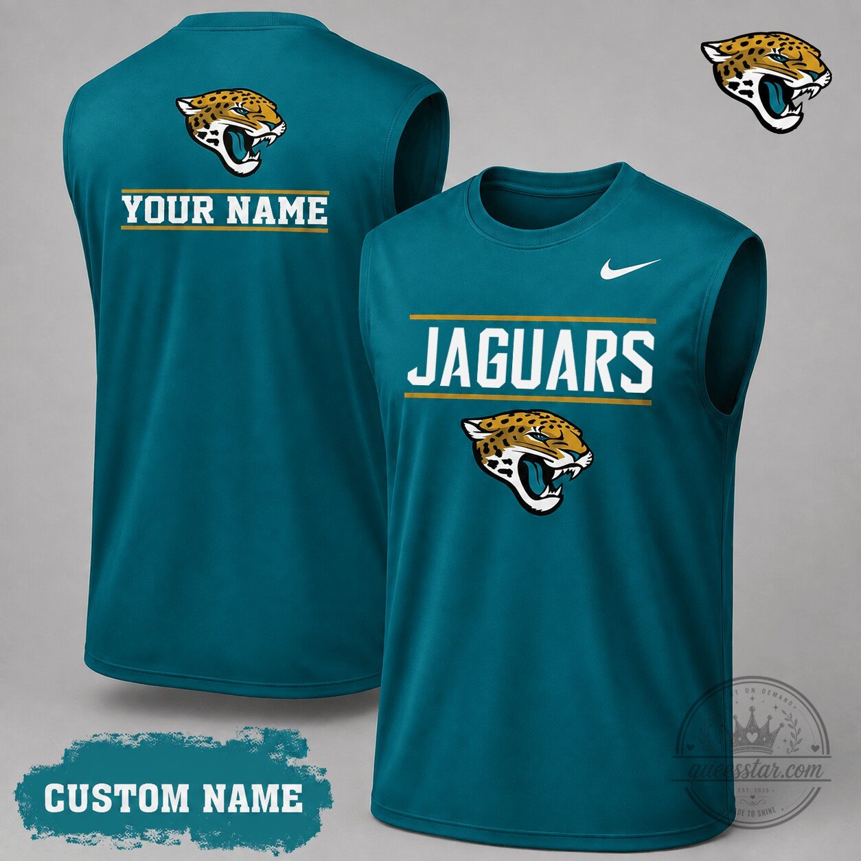 Jacksonville Jaguars Personalized Game Ready Sleeveless Tank Top