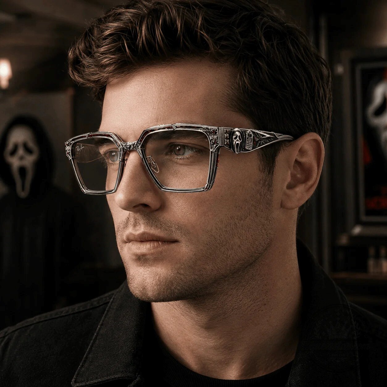 Ghostface Scream Movie Collection Unisex Eyeglasses with Ray-Ban Lenses 4 Ghostface Scream Movie Collection Unisex Eyeglasses with Ray-Ban Lenses