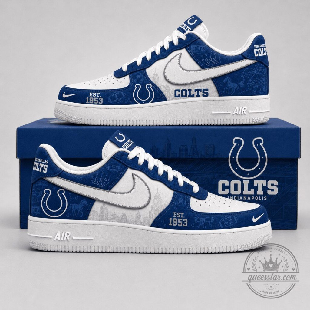 Air Force One Shoes for Fans of the Indianapolis Colts - NFL Premium Edition Air Force One Shoes for Fans of the Indianapolis Colts - NFL Premium Edition