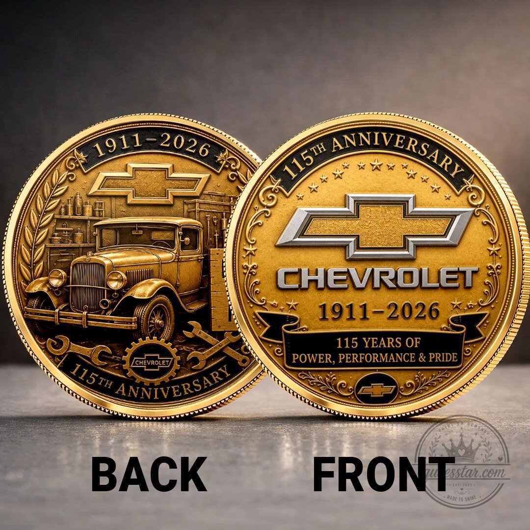Chevrolet 115th Anniversary Commemorative Gold Coin 1911-2026 Collectible