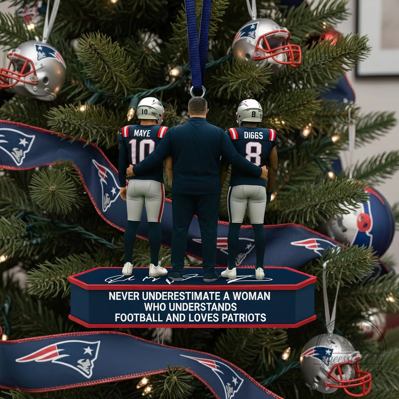 Christmas Tree Ornament featuring the New England Patriots Football Team