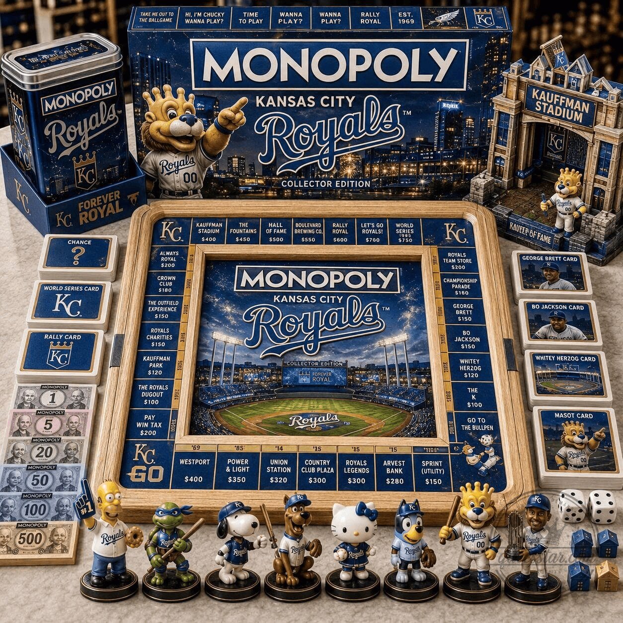 Collector's Edition Monopoly Board Game featuring the Kansas City Royals