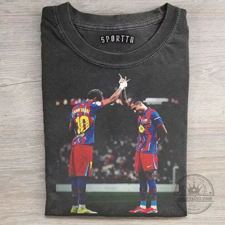 Graphic T-Shirt Featuring Lamine Yamal of Barcelona Football Club 1 Graphic T-Shirt Featuring Lamine Yamal of Barcelona Football Club