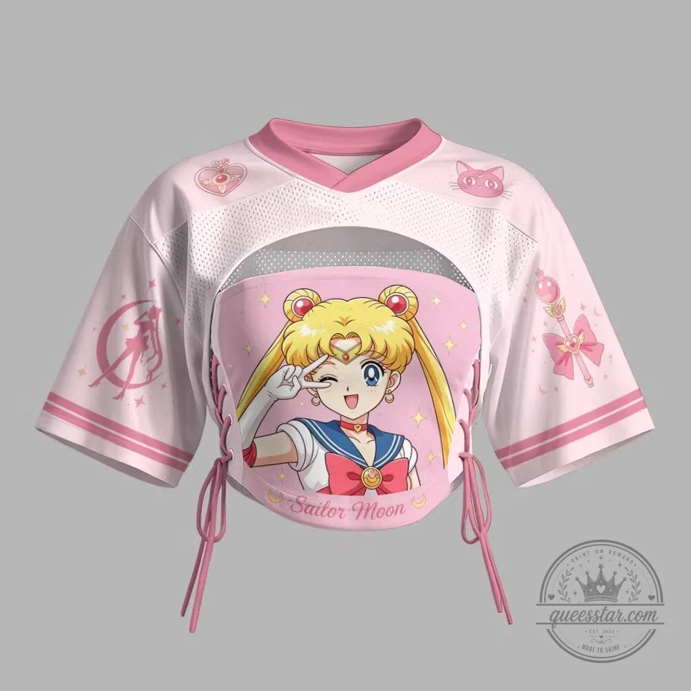 Sailor Moon Anime Character Graphic Print Cropped Short Sleeve T-Shirt 1 Sailor Moon Anime Character Graphic Print Cropped Short Sleeve T-Shirt