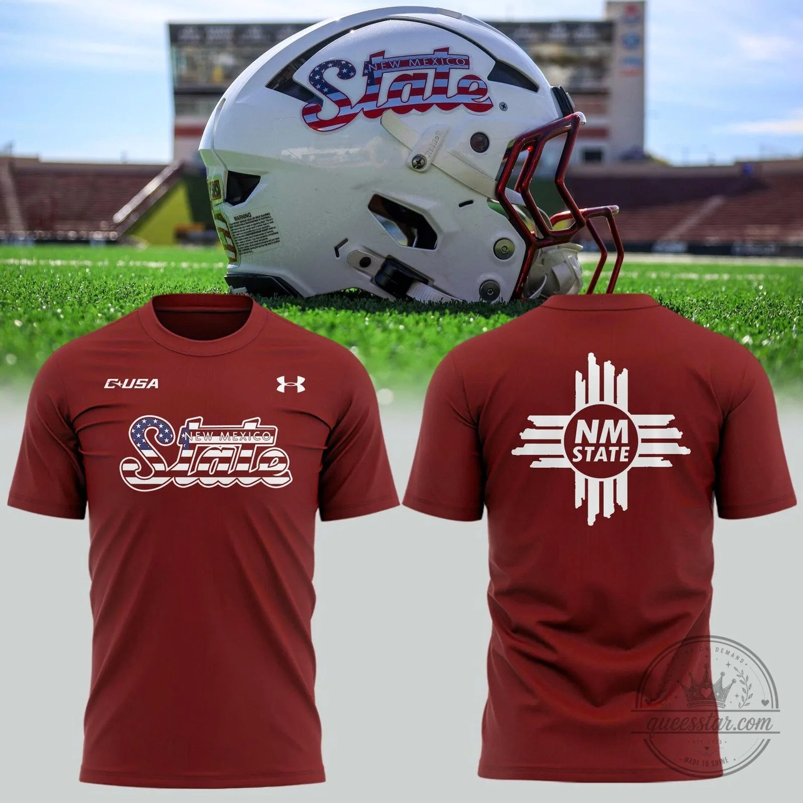 New Mexico State Aggies Football Team Logo Maroon T-Shirt