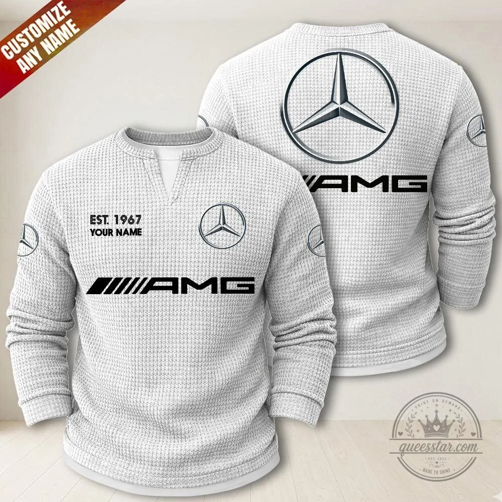 Mercedes-Benz AMG Waffle Knit Long Sleeve Shirt with Custom Name