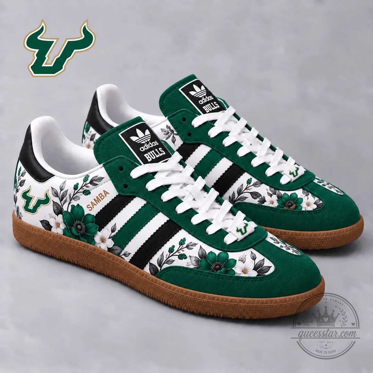 South Florida Bulls NCAA Heritage Floral Samba Shoes 1 South Florida Bulls NCAA Heritage Floral Samba Shoes