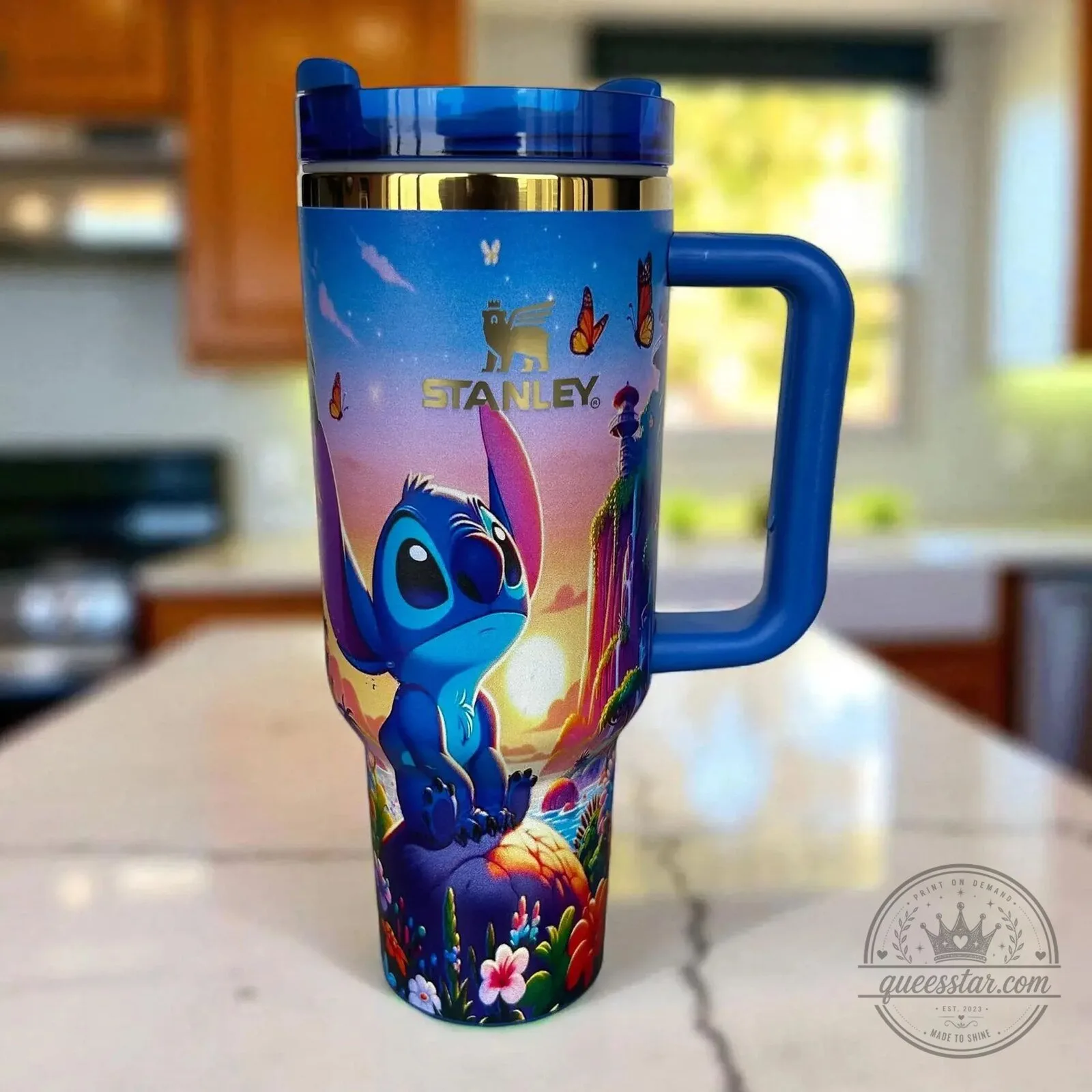 Lilo and Stitch Character Art Stainless Steel Insulated Tumbler with Handle 3 Lilo and Stitch Character Art Stainless Steel Insulated Tumbler with Handle