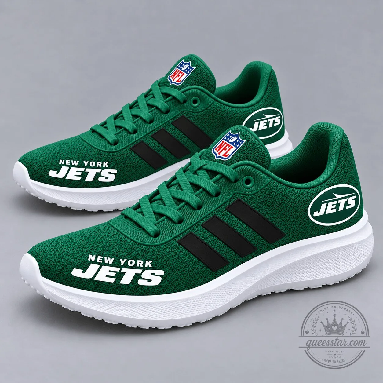 New York Jets National Football League Green Stripe Pride Sport Shoes
