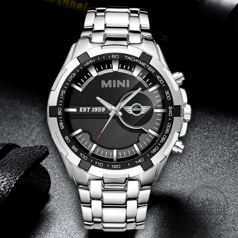 Mini Cooper Car Logo Black Stainless Steel Wristwatch 12 Mini Cooper Car Logo Black Stainless Steel Wristwatch