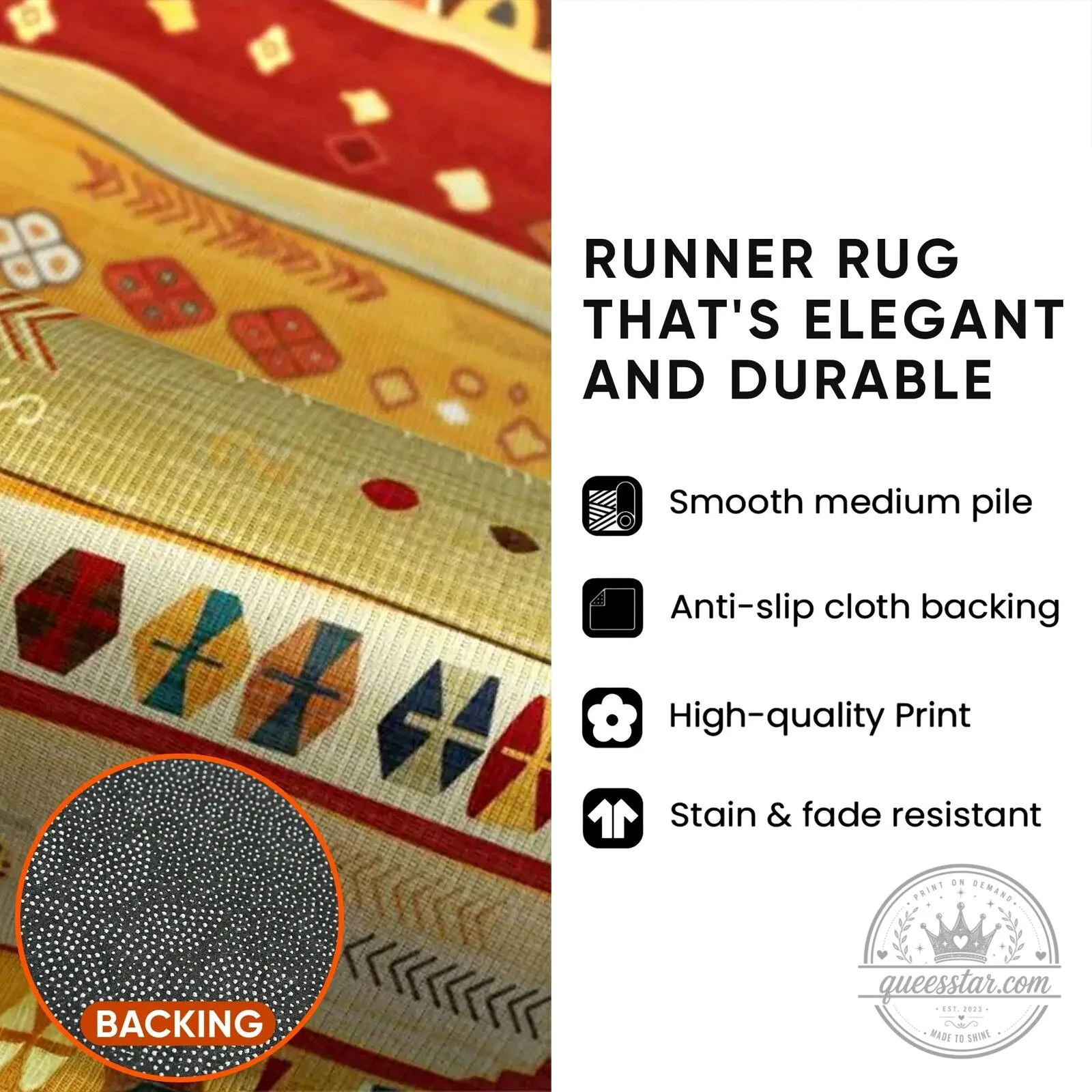 Celestial Dragon and Moon Runner Rug, Fantasy Dragon Hallway Floor Mat 7 Celestial Dragon and Moon Runner Rug, Fantasy Dragon Hallway Floor Mat
