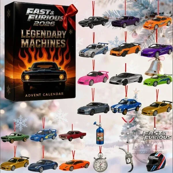 Fast and Furious 2026 Legendary Machines Advent Calendar Ornament Set