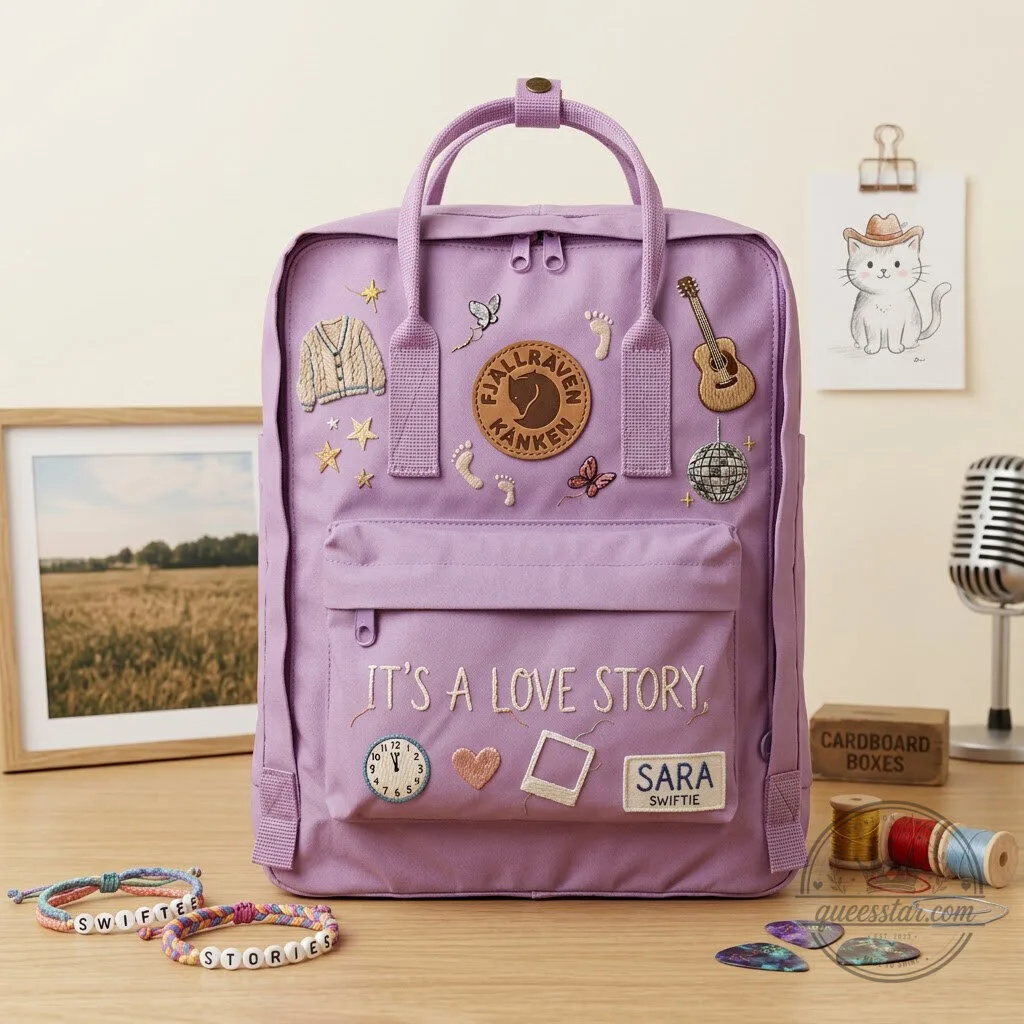 Taylor Swift Embroidered Purple Fjallraven Kanken Backpack