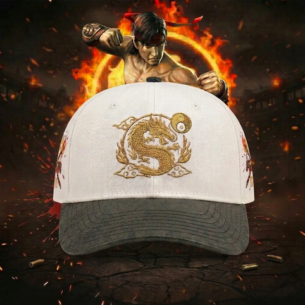 Mortal Kombat Liu Kang Dragon Embroidered Baseball Cap Hat