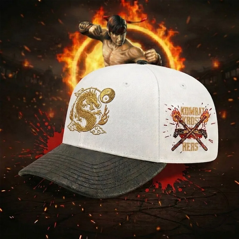 Mortal Kombat Liu Kang Dragon Embroidered Baseball Cap Hat 3 Mortal Kombat Liu Kang Dragon Embroidered Baseball Cap Hat