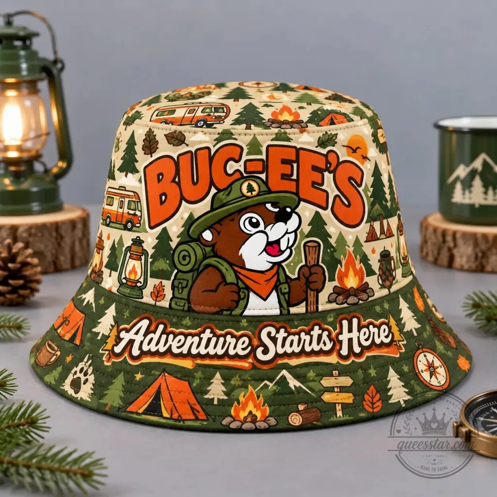 Buc-ee's Adventure Starts Here Camping Beaver Bucket Hat Buc-ee's Adventure Starts Here Camping Beaver Bucket Hat
