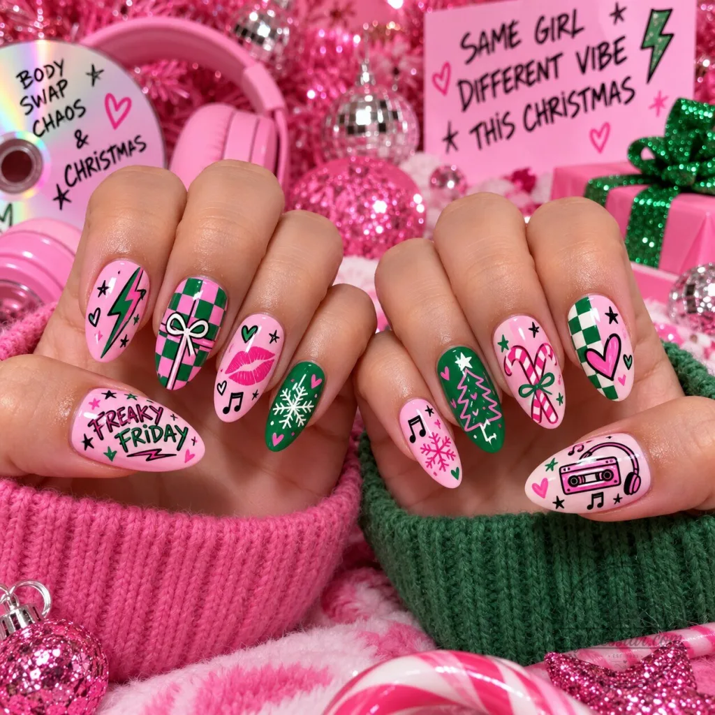 Christmas Freaky Friday Body Swap Chaos Press-On Nails Set Christmas Freaky Friday Body Swap Chaos Press-On Nails Set