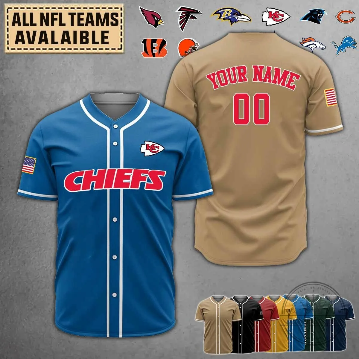Buffalo Bills Custom Name and Number Football Team Baseball Jersey 5 Buffalo Bills Custom Name and Number Football Team Baseball Jersey