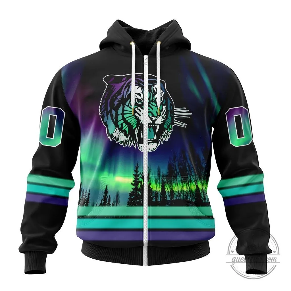 Medicine Hat Tigers Northern Lights Hockey Team All-Over Print Hoodie 10 Medicine Hat Tigers Northern Lights Hockey Team All-Over Print Hoodie