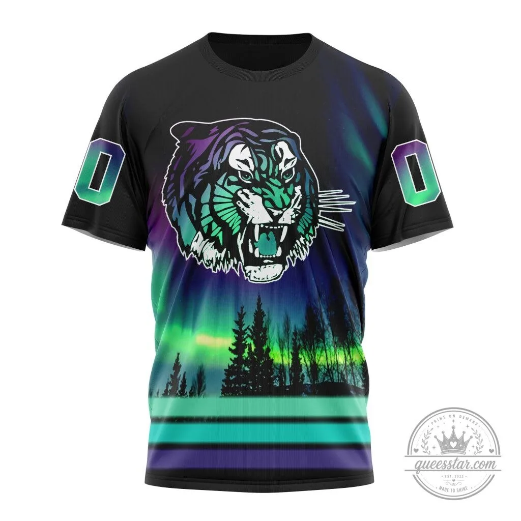 Medicine Hat Tigers Northern Lights Hockey Team All-Over Print Hoodie 16 Medicine Hat Tigers Northern Lights Hockey Team All-Over Print Hoodie