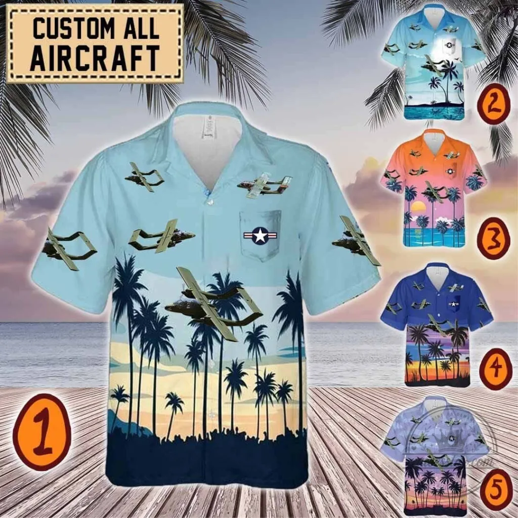 OV-10 Bronco Aircraft Tropical Beach Palm Trees Hawaiian Shirt 13 OV-10 Bronco Aircraft Tropical Beach Palm Trees Hawaiian Shirt