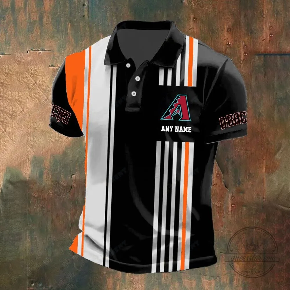 Arizona Diamondbacks Personalized Name Black and White Striped Polo Shirt 11 Arizona Diamondbacks Personalized Name Black and White Striped Polo Shirt
