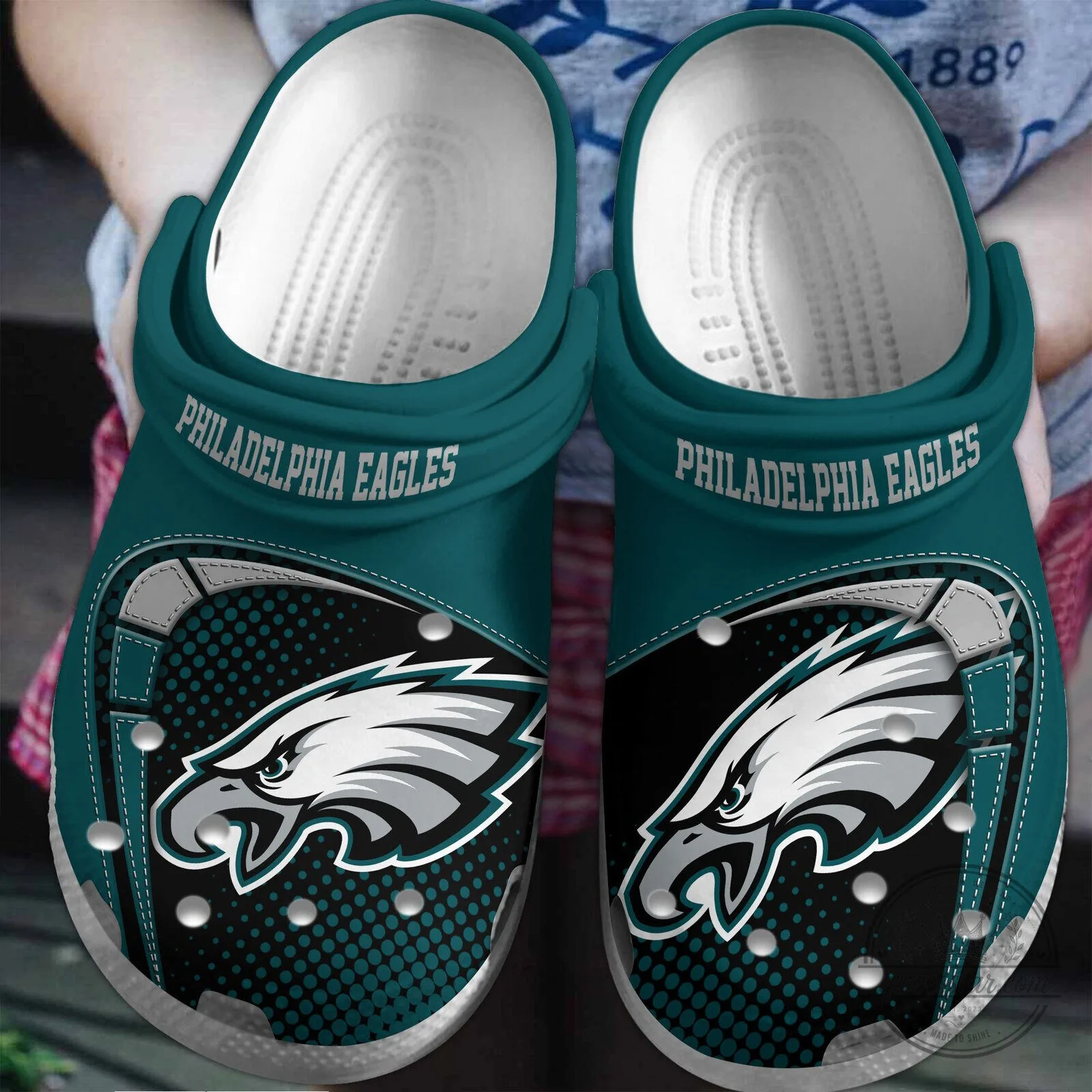 Philadelphia Eagles NFL Logo Football Team Crocs Shoes 1 Philadelphia Eagles NFL Logo Football Team Crocs Shoes
