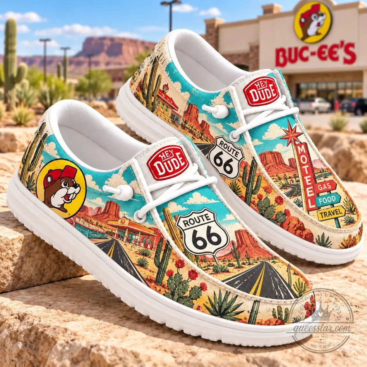 Buc-ee's Desert Route 66 Hey Dude Loafer Shoes