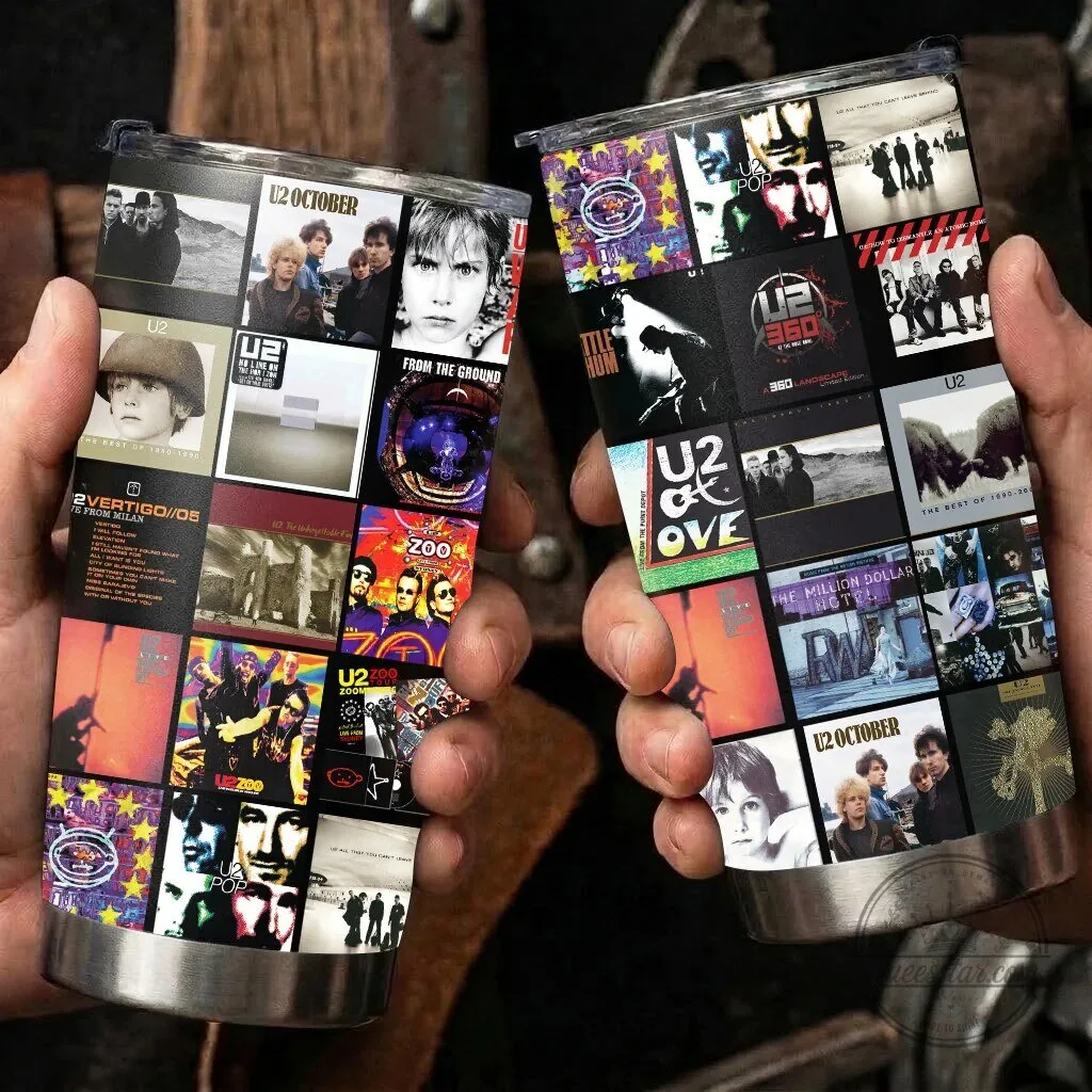 U2 Band Album Covers Collage Stainless Steel Insulated Tumbler