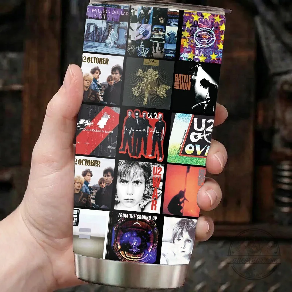 U2 Band Album Covers Collage Stainless Steel Insulated Tumbler 6 U2 Band Album Covers Collage Stainless Steel Insulated Tumbler