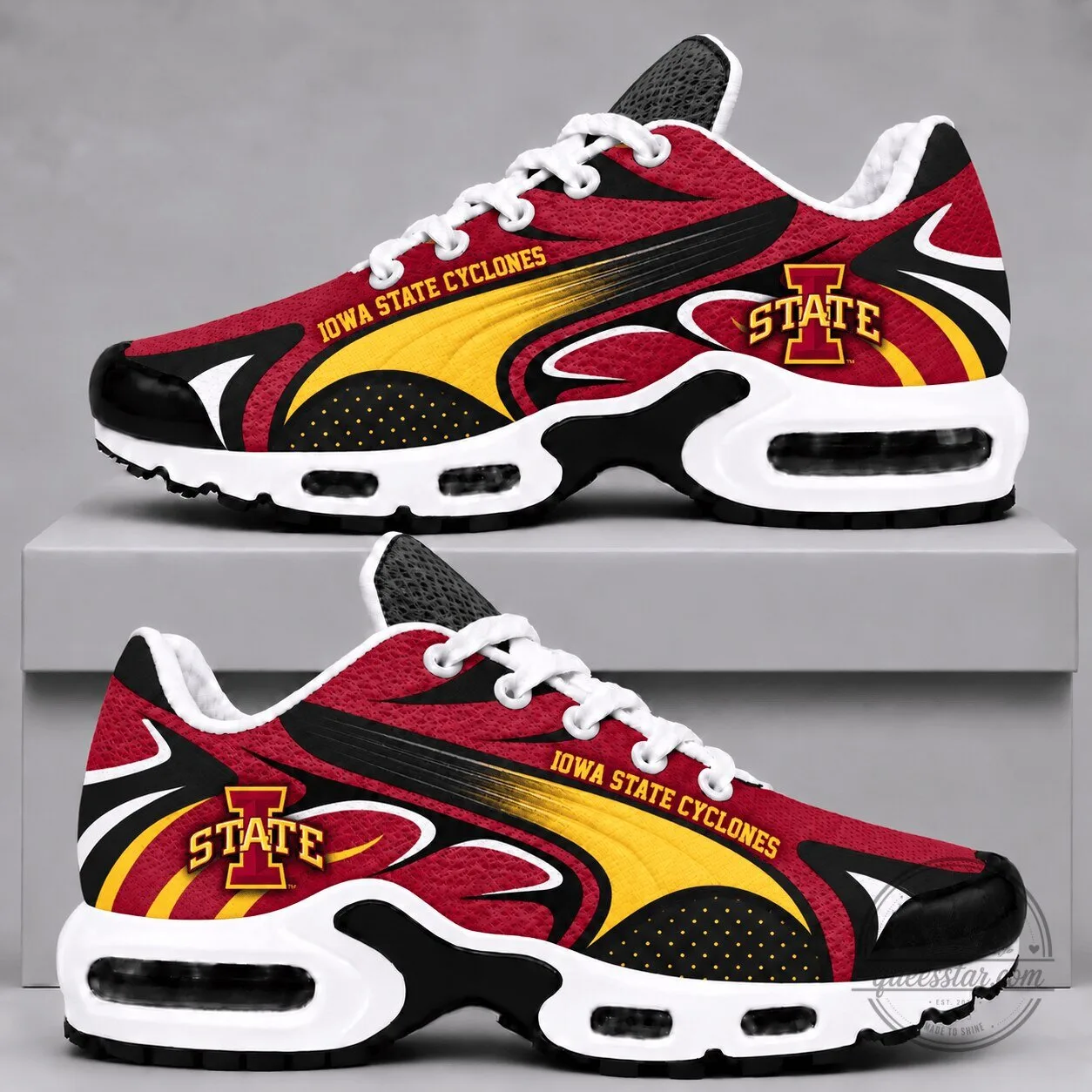 Iowa State Cyclones Red and Gold Athletic Running Shoes