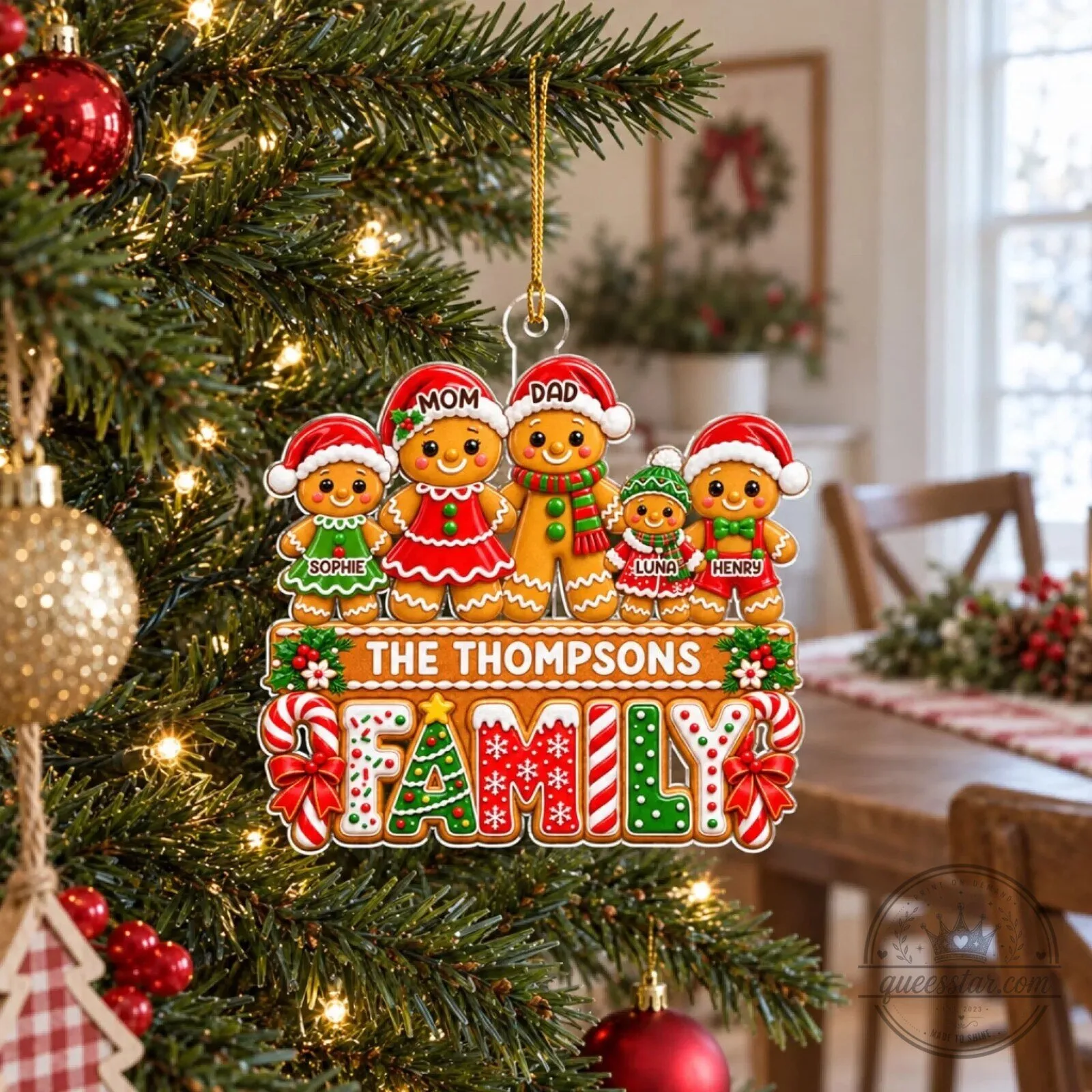 Personalized Gingerbread Family Christmas Tree Ornament 10 Personalized Gingerbread Family Christmas Tree Ornament