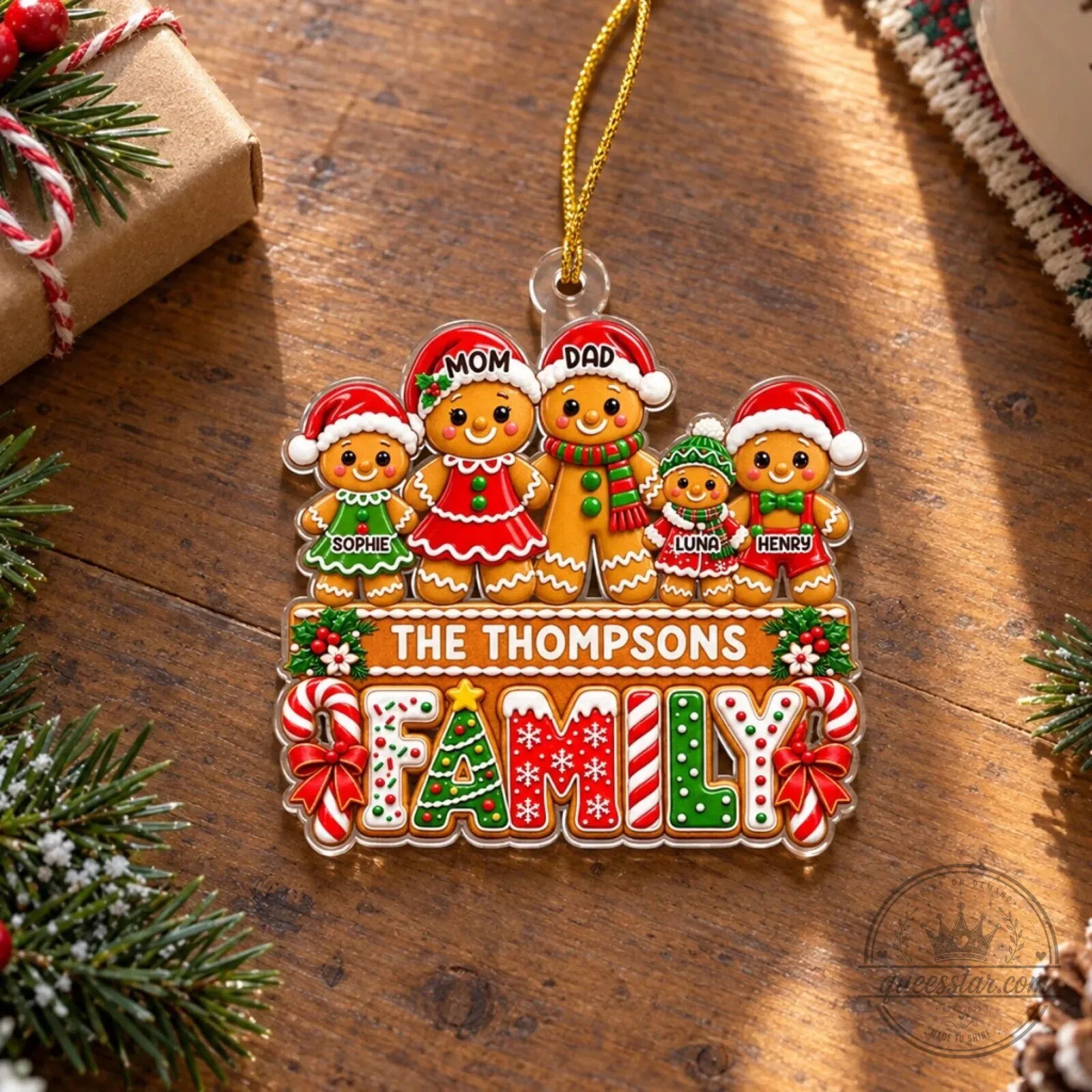 Personalized Gingerbread Family Christmas Tree Ornament 11 Personalized Gingerbread Family Christmas Tree Ornament