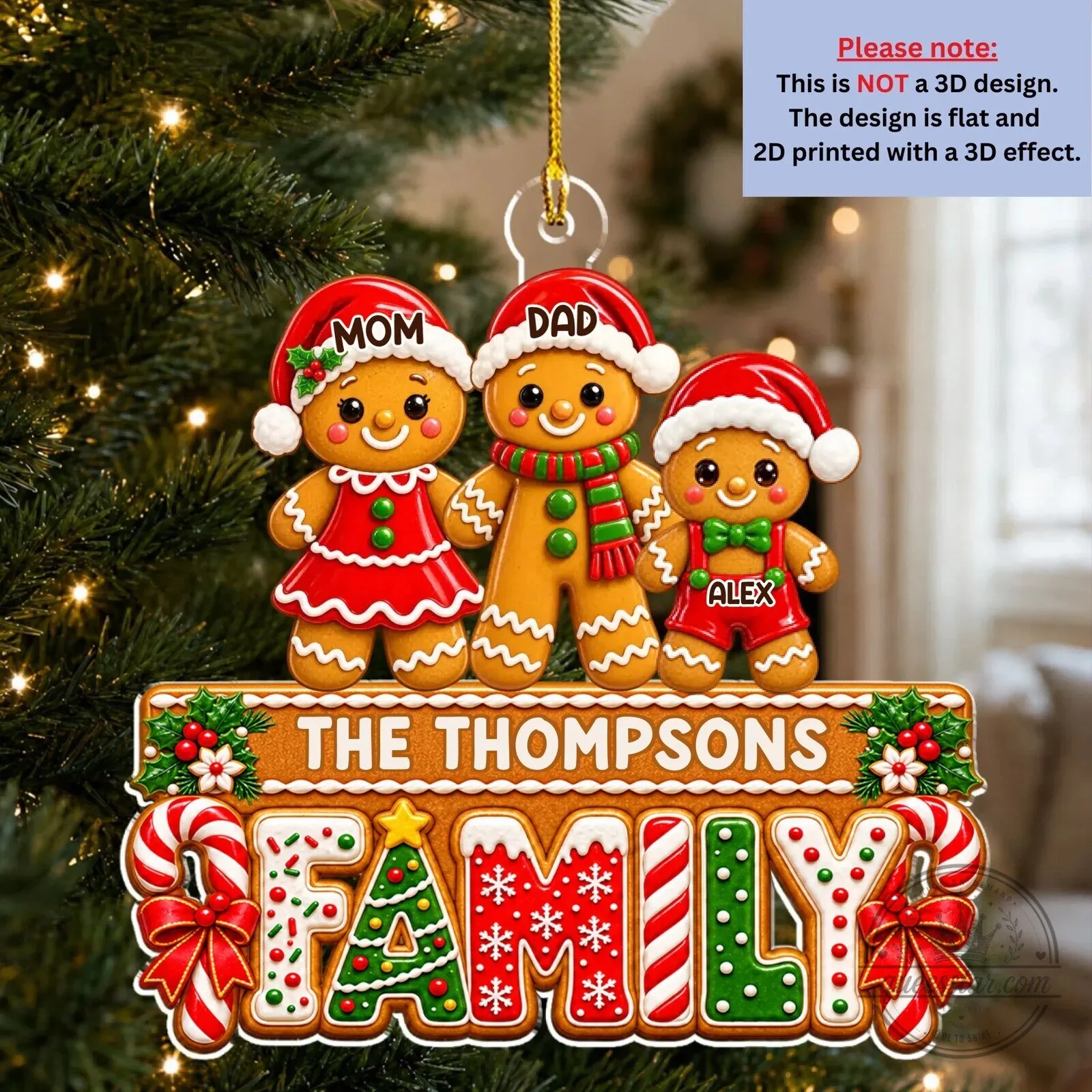 Personalized Gingerbread Family Christmas Tree Ornament 13 Personalized Gingerbread Family Christmas Tree Ornament