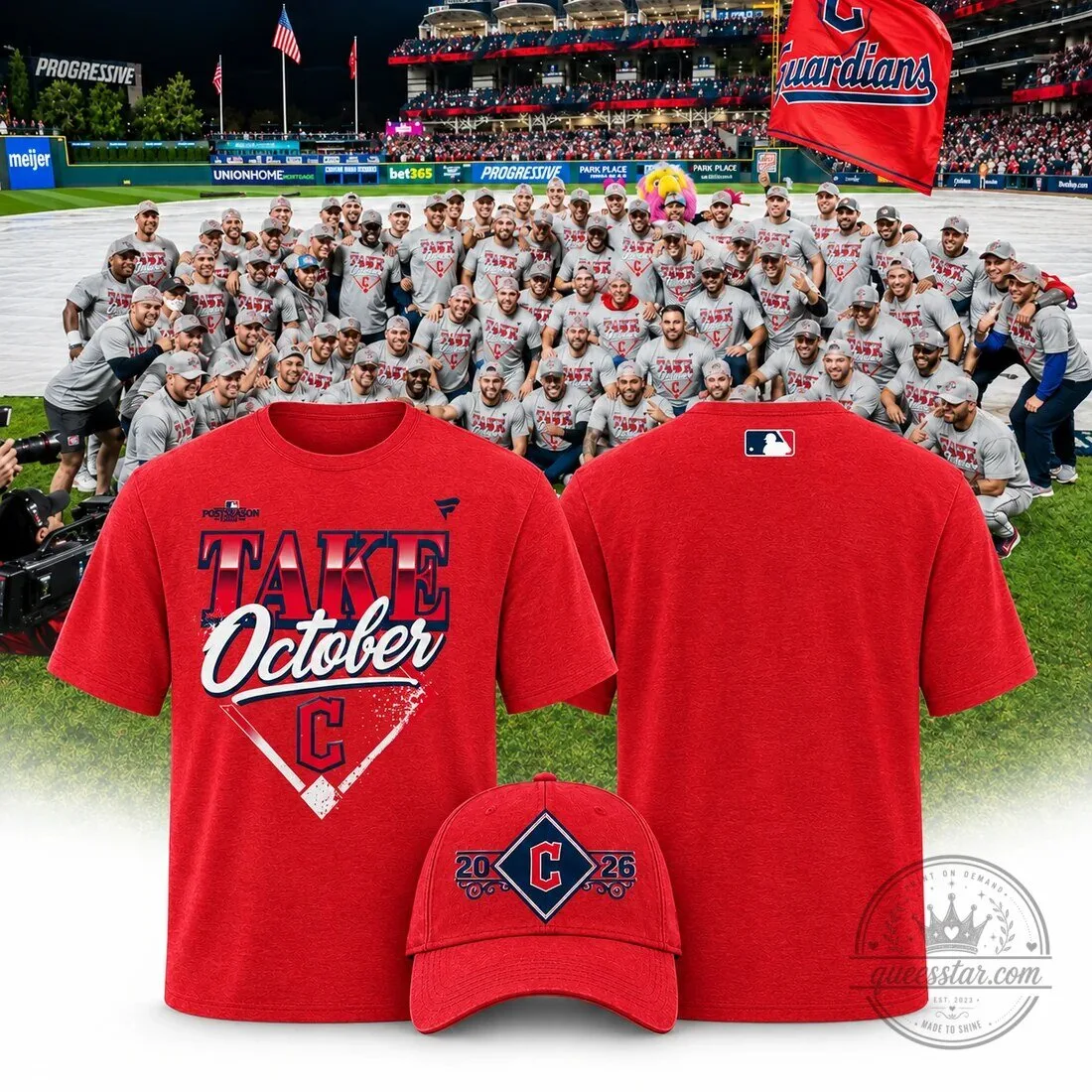 Cleveland Guardians 2026 Take October Baseball Playoff Celebration T-Shirt