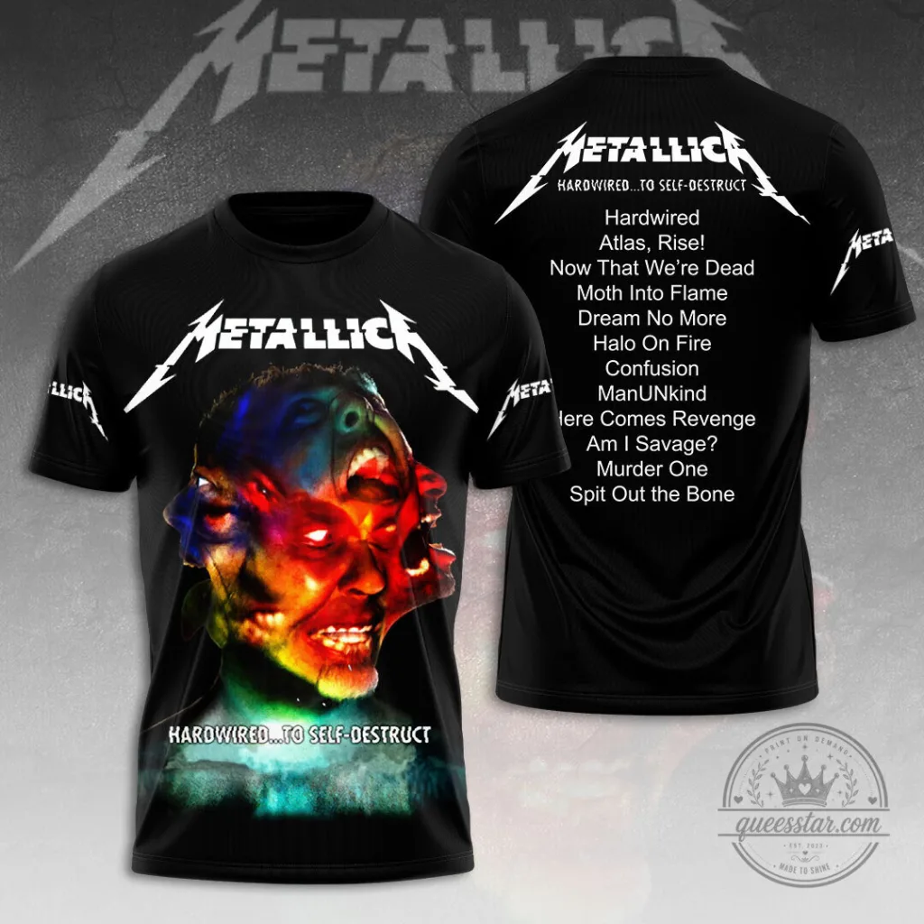 Metallica Hardwired To Self-Destruct Album Cover Black T-Shirt