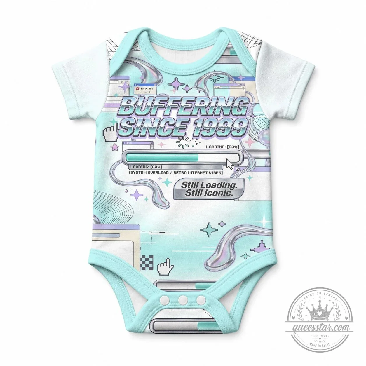 Buffering Since 1999 Baby Onesie Y2K Retro Internet Vibes Infant Bodysuit