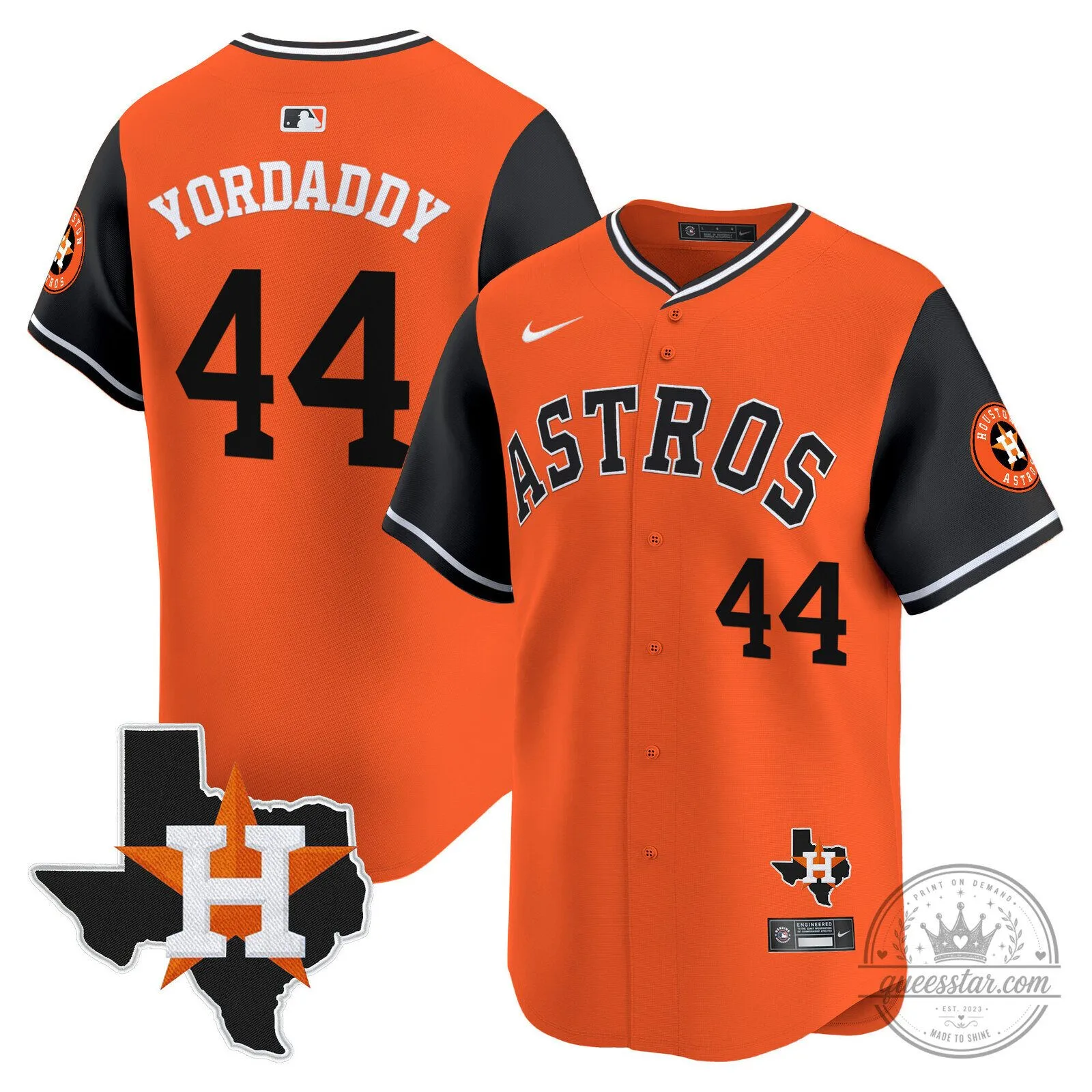 Houston Astros Yordan Alvarez Orange Black Baseball Jersey