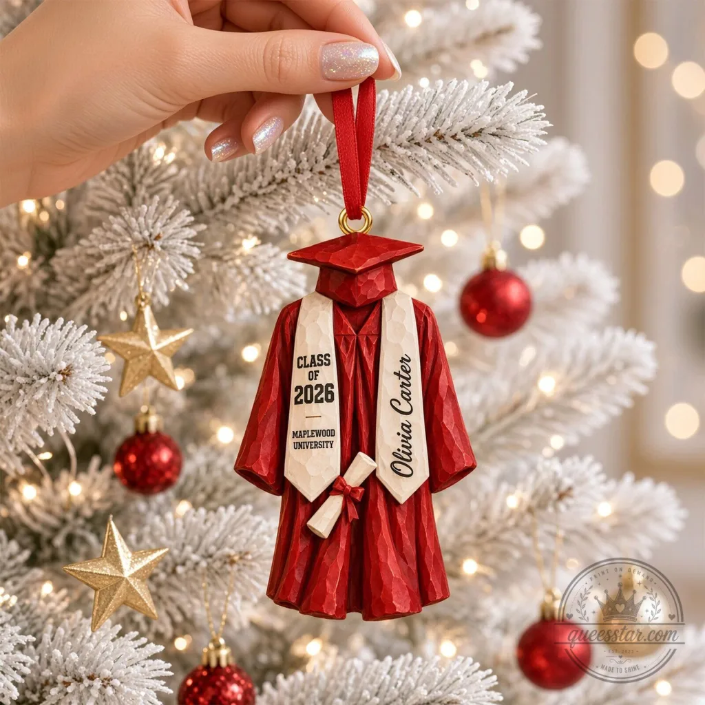 Personalized Graduation Gown Class of 2026 University Christmas Tree Ornament Personalized Graduation Gown Class of 2026 University Christmas Tree Ornament