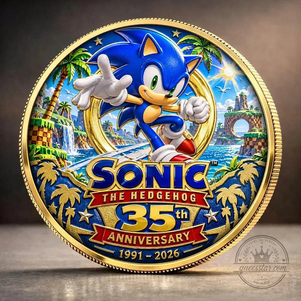 35th Anniversary Gold Coin Commemorating Sonic The Hedgehog