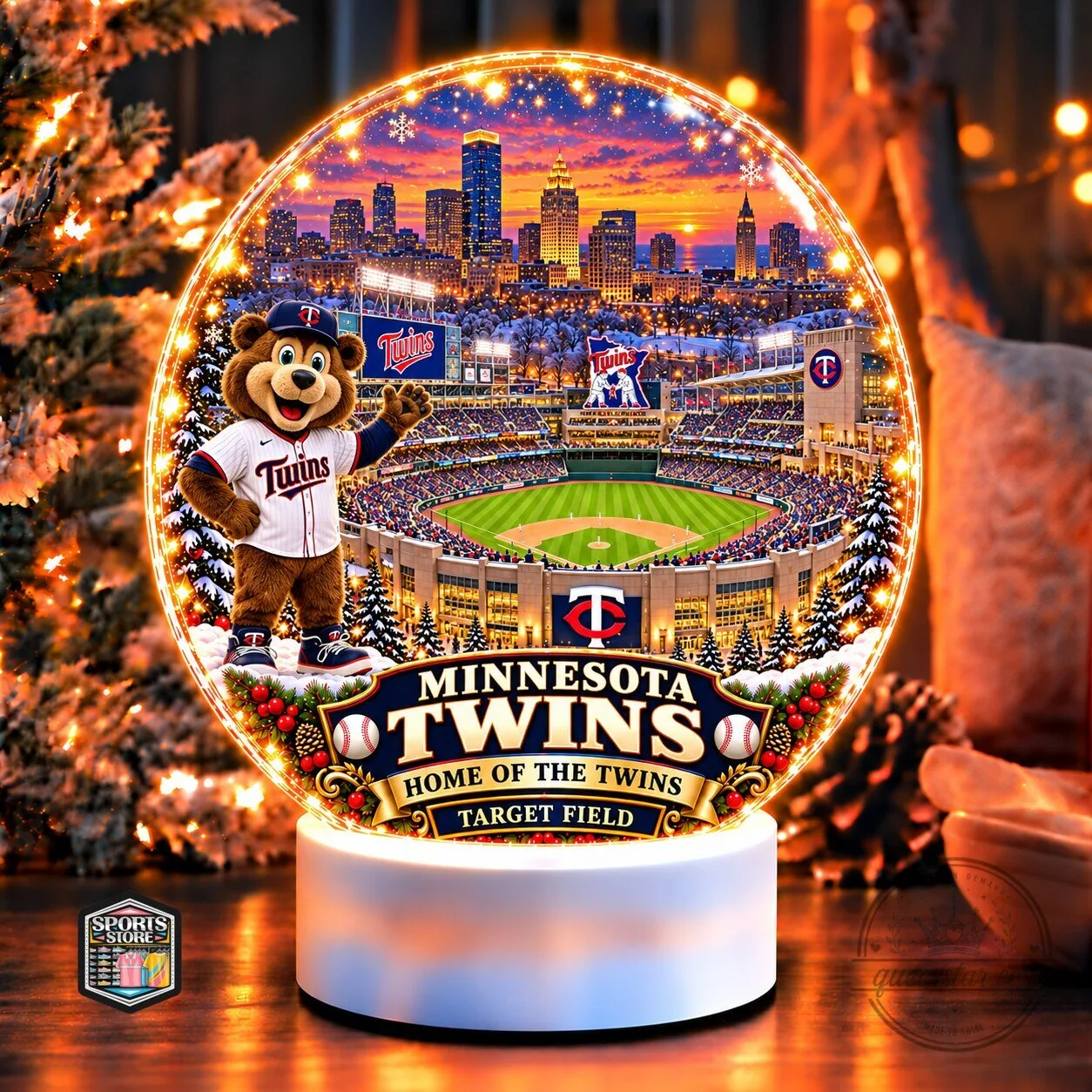 Minnesota Twins Target Field Baseball Stadium Holiday Christmas LED Lamp