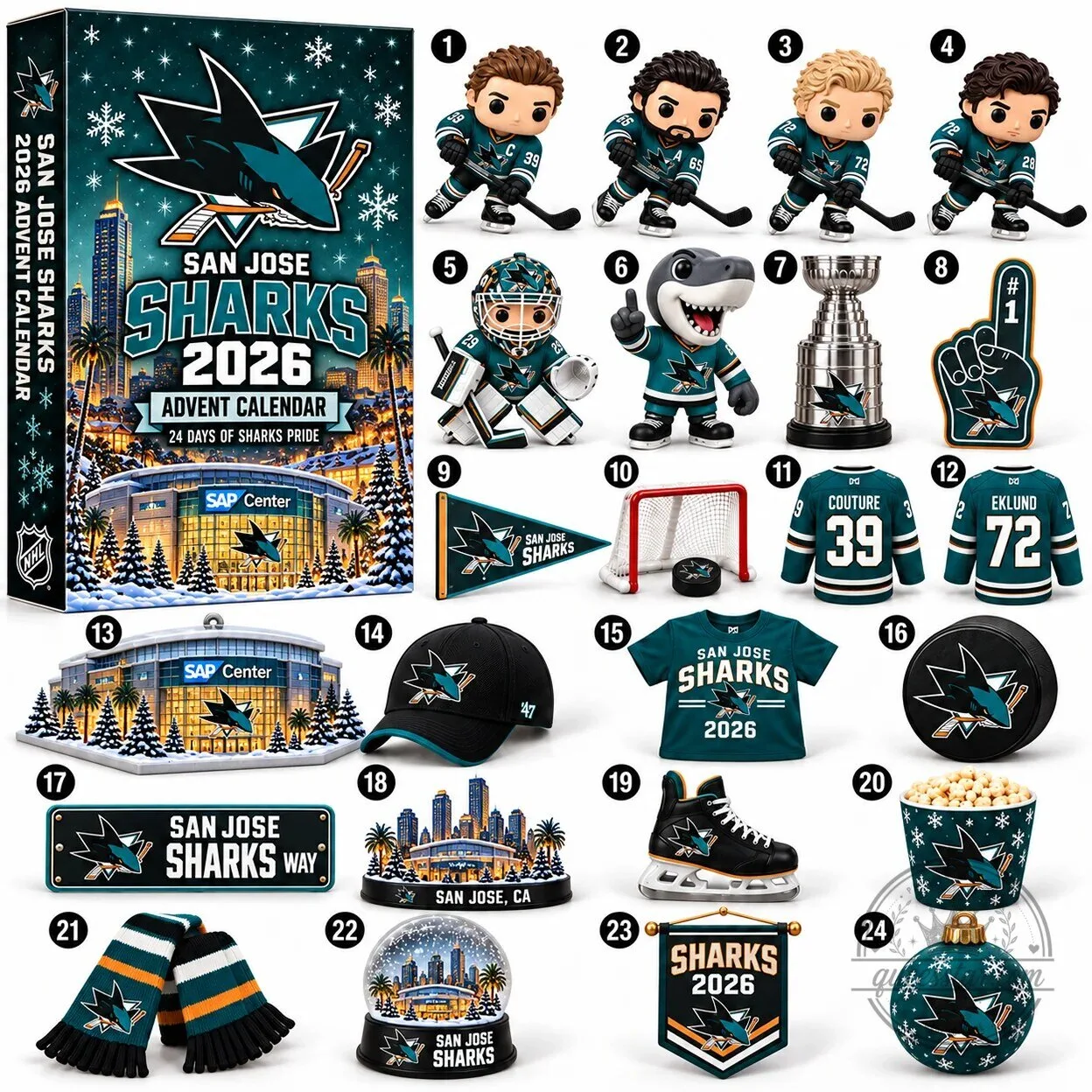 San Jose Sharks 2026 Advent Calendar 24 Days of Pride Countdown Box