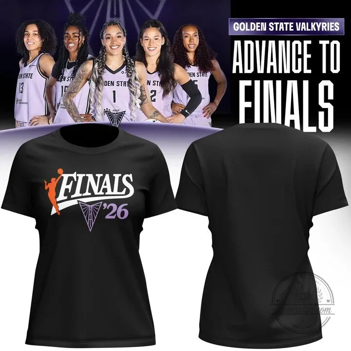 2026 WNBA Finals Black T-Shirt for Golden State Valkyries - Advance to Finals