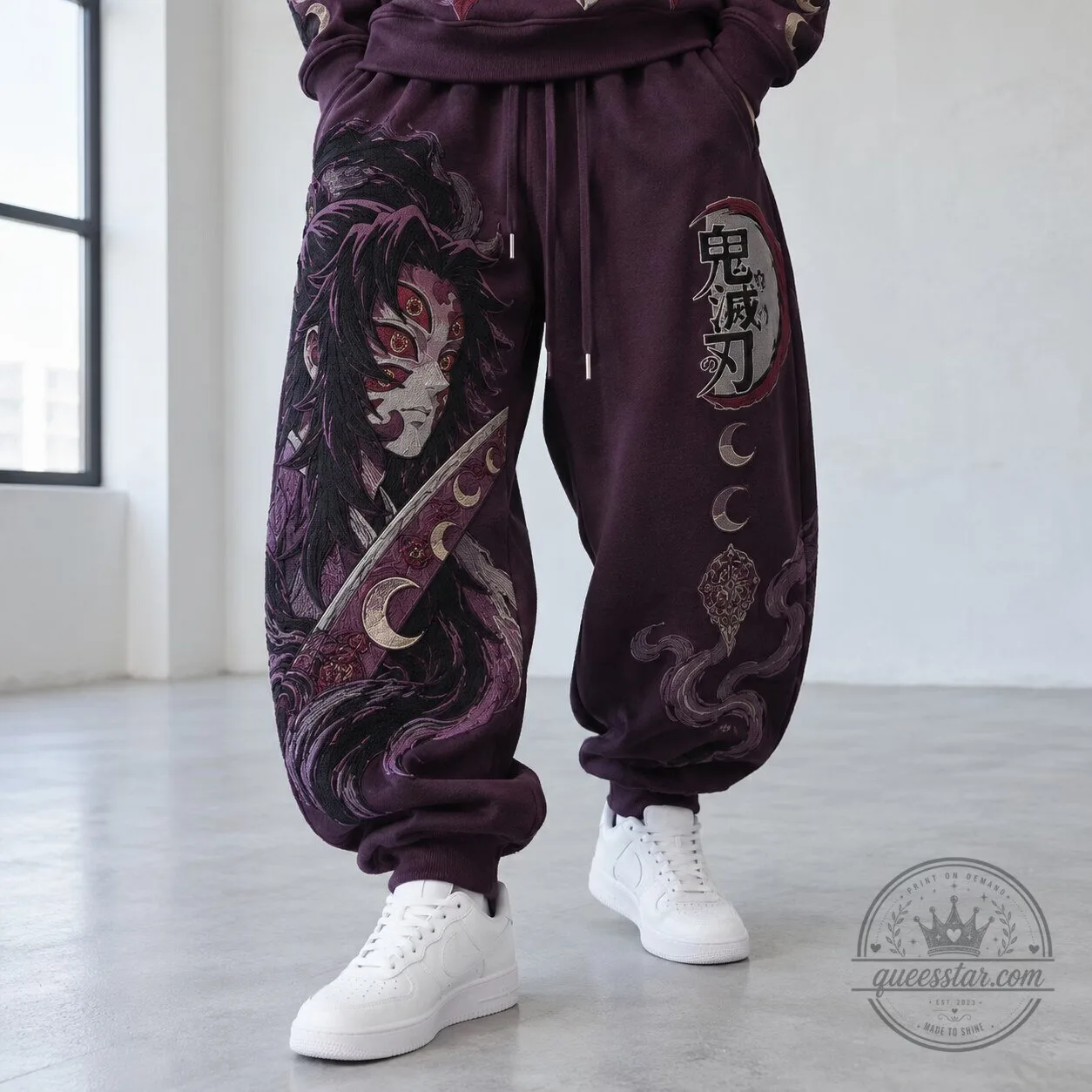 Demon Slayer Kokushibo Anime Japanese Streetwear Sweatpants for Men