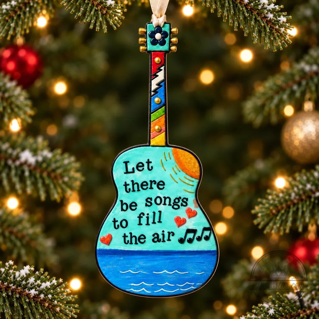 Grateful Dead Ripple Let There Be Songs Guitar Christmas Ornament Grateful Dead Ripple Let There Be Songs Guitar Christmas Ornament
