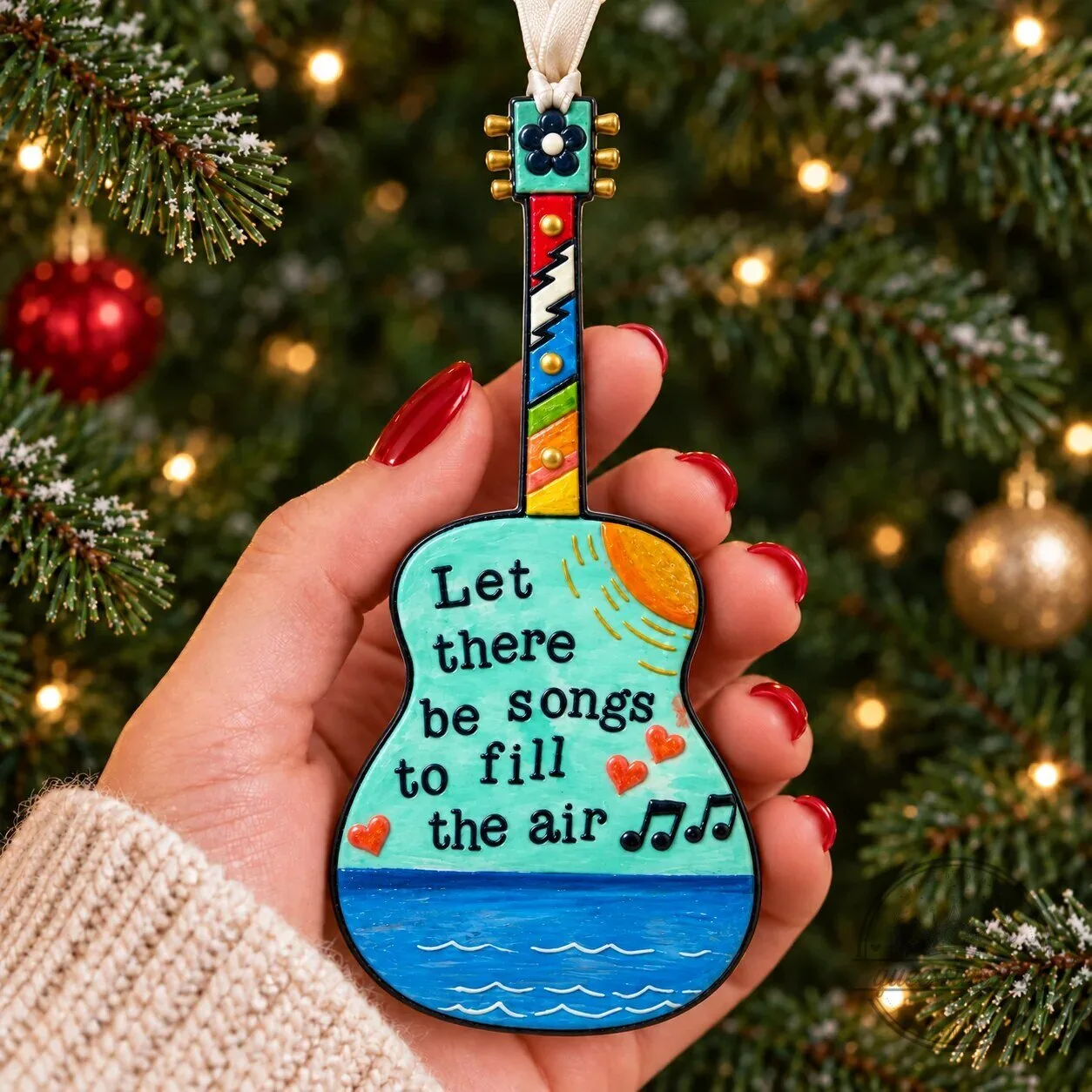 Grateful Dead Ripple Let There Be Songs Guitar Christmas Ornament 5 Grateful Dead Ripple Let There Be Songs Guitar Christmas Ornament