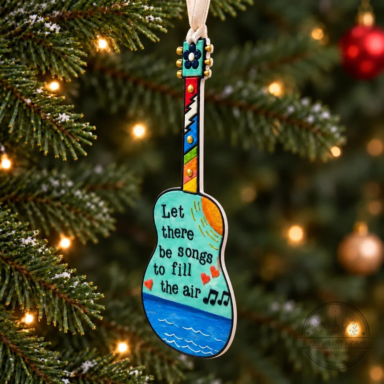 Grateful Dead Ripple Let There Be Songs Guitar Christmas Ornament 6 Grateful Dead Ripple Let There Be Songs Guitar Christmas Ornament